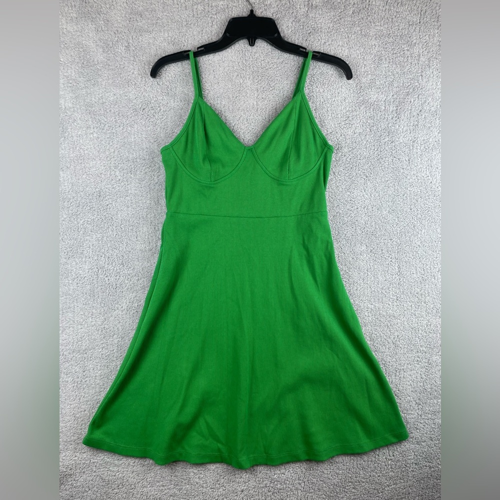 Wild Fable Vibrant Green ribbed dress